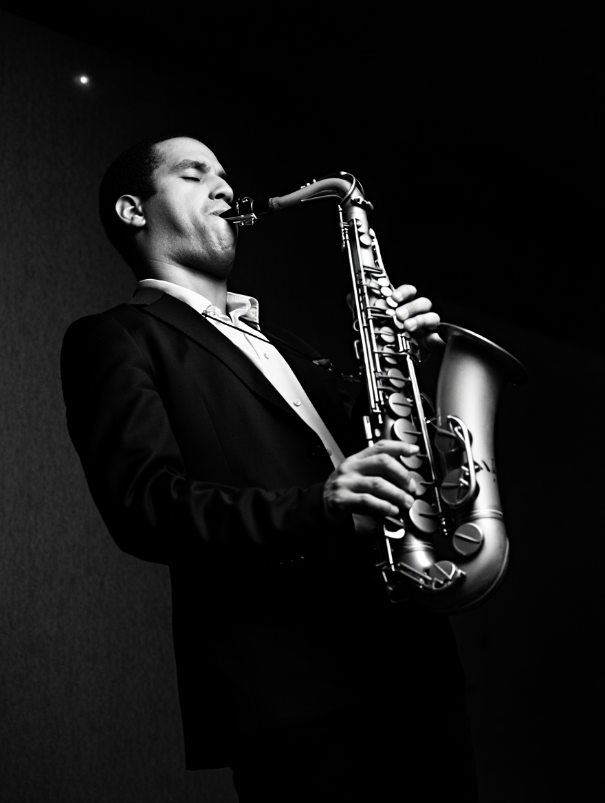 menu-14 saxophoniste-noir-et-blanc